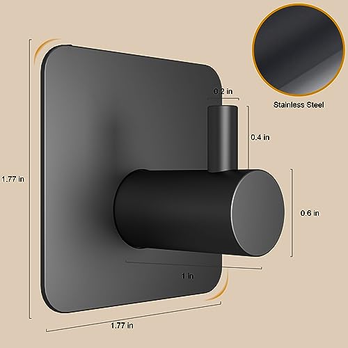 6-Piece Heavy Duty Adhesive Wall Hooks - Waterproof Stainless Steel Hooks