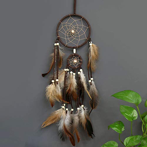 Handmade Feather Dream Catcher Wall Hanging Decor for Bedroom or Car