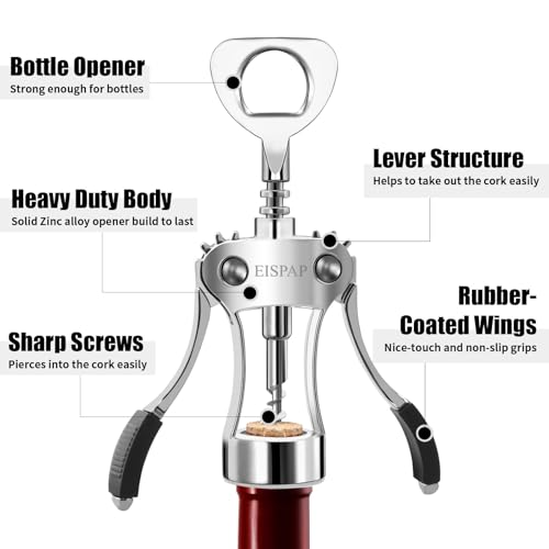 Eispap Heavy Duty Winged Corkscrew with Bottle Opener - Standard Edition