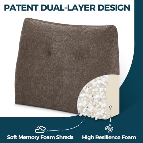 Ergonomic Back Support Pillow for Recliner - Dual Layer Memory Foam