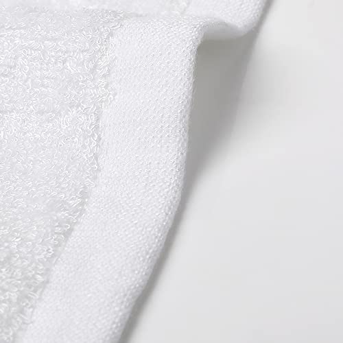 Yoofoss White 10x10 Inch Bamboo Rayon Washcloths - Pack of 10, Multi-Purpose Facial & Baby Towels