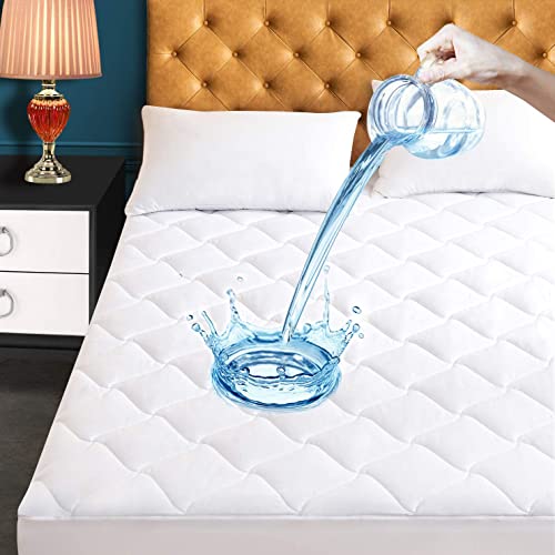 Twin XL Quilted Waterproof Mattress Pad - Breathable Cooling Protector