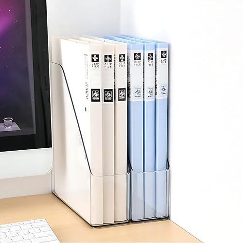 Clear Acrylic Vertical Magazine File Holders - 2-Pack Desk Organizer
