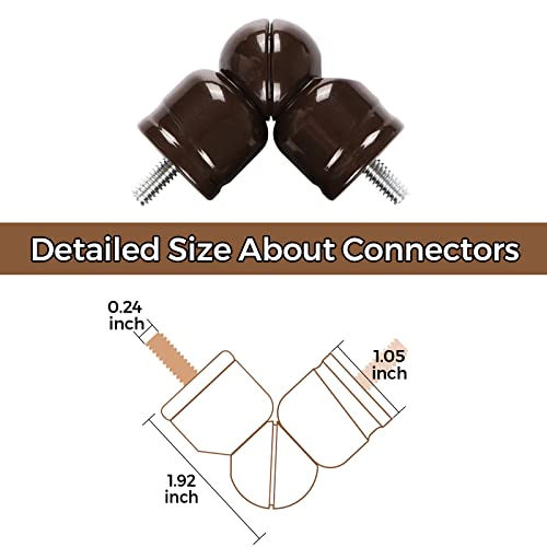 Adjustable 360° Curtain Rod Corner Connector for 7/8" and 1" Rods, Bronze