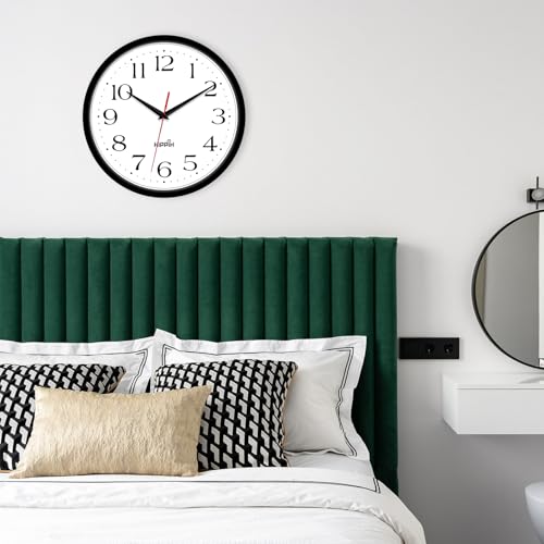 10-Inch Silent Wall Clock - 2 Pack Non-Ticking Battery Operated Analog Clock