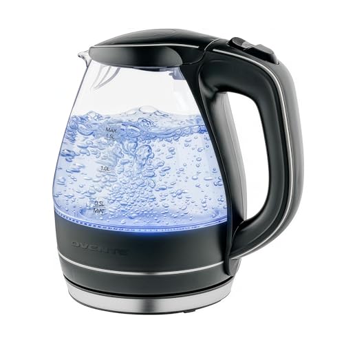1.5L Glass Electric Kettle, Fast-Boiling Water Boiler with LED Light