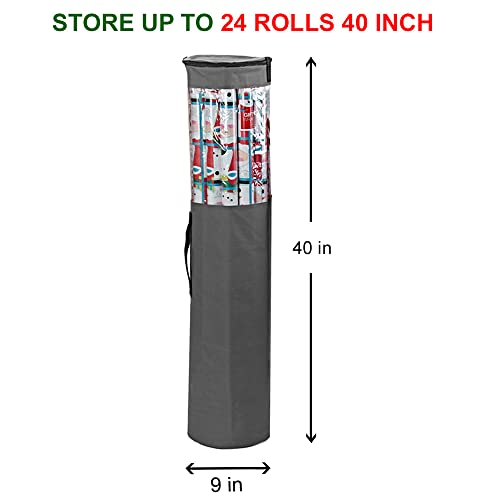 Gift Wrapping Paper Storage Organizer Bag for 40 Inch Rolls Grey