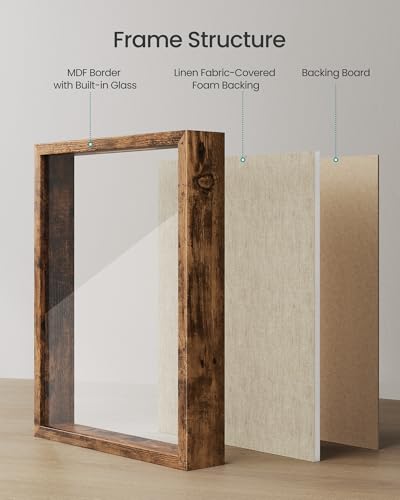 11x14 Shadow Box Display Case with Linen Fabric Backing and Top Slot