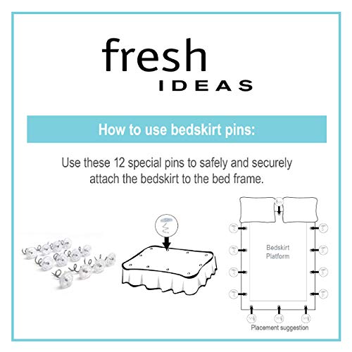 Bed Skirt Pins - Spiral Push Pins for Secure Dust Ruffle Hold, Set of 12