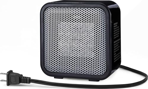 Ceramic Portable Mini Space Heater 500W for Office Desk Black