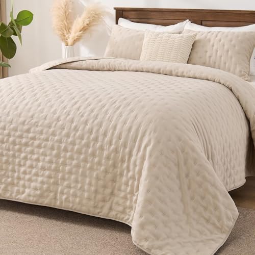 EMME King Size 3-Piece Quilt Bedding Set - Soft Reversible Coverlet