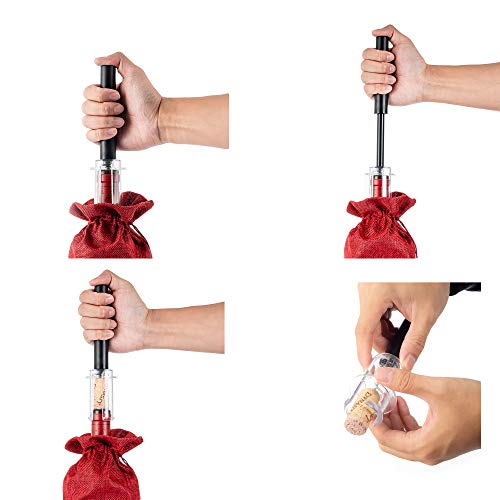Wine Ziz Air Pressure Wine Opener & Foil Cutter Gift Set Black