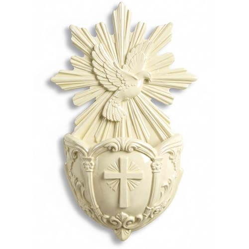 Gerrii Catholic Holy Spirit Dove Water Font Holder 5.1 Inch Wall