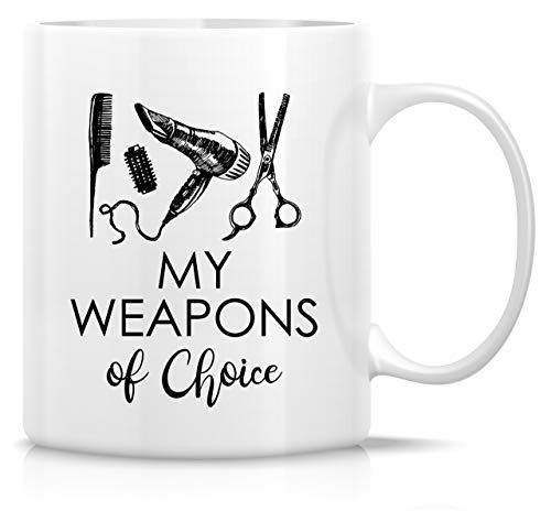 Retreez HST004 White 11 oz Coffee Mug – My Weapons of Choice Brush Graphic