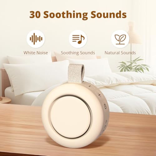 Portable Baby White Noise Machine with 30 Soothing Sounds & Timers
