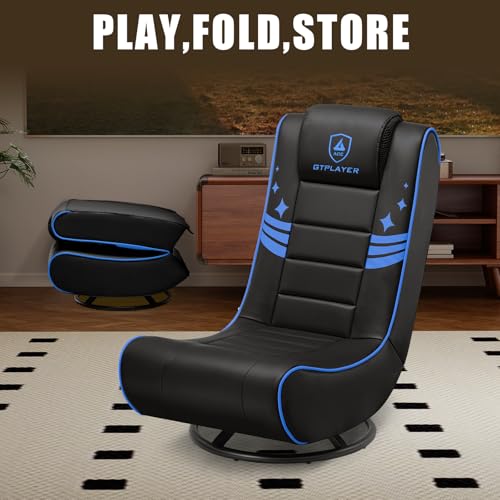 Foldable Swivel Floor Gaming Chair with Ergonomic Cushioning