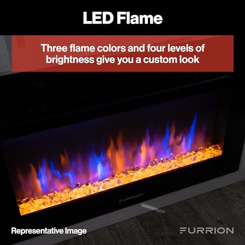 30-Inch Electric RV Fireplace with Multicolor LED Flames and Heater