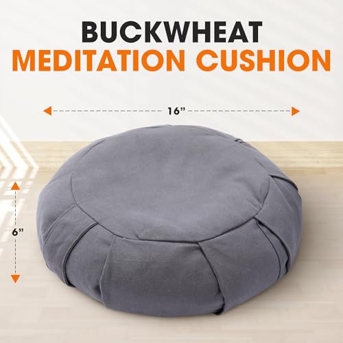 Ergonomic Meditation Cushion with Buckwheat Filling for Floor Seating