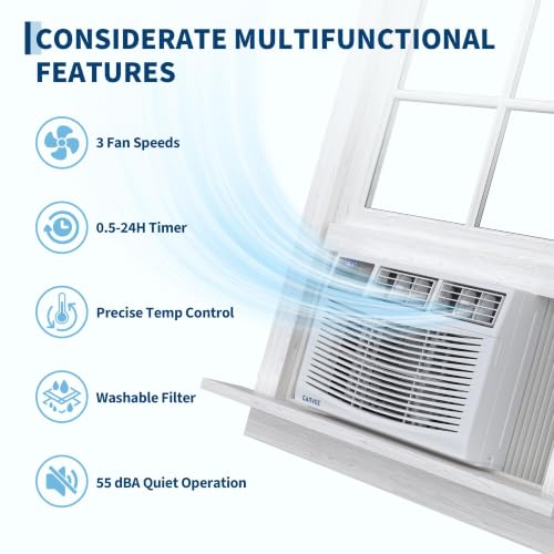 8000 BTU Window Air Conditioner for 350 Sq.Ft with Smart App Control