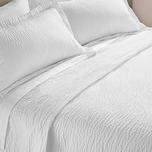 Courtyard by Marriott King Lightweight Cotton Blend Ripple Coverlet Bedspread