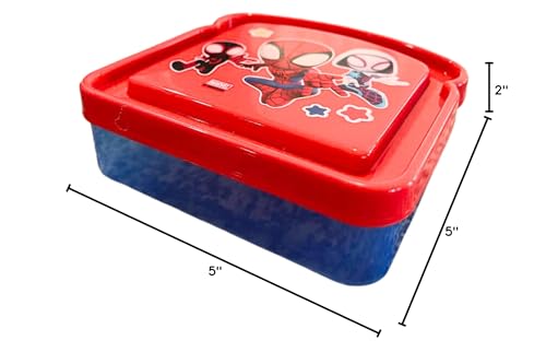 Spider-Man and Friends Reusable Sandwich Box Compact Food Storage Container - BPA Free - Great for Kids Lunches and Snacks