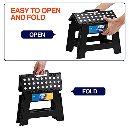 9-Inch Folding Step Stool, Non-Slip Collapsible Stool for Kids and Adults