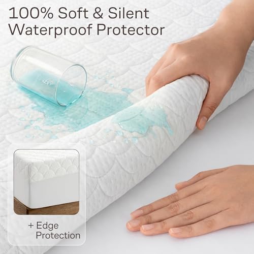 Ultra Soft Waterproof Mattress Protector King - Deep Pocket with Leak-Proof Edge