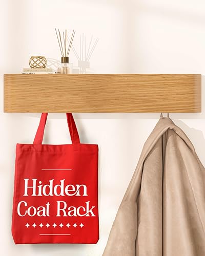 Wall Mounted Coat Rack with Shelf and 6 Hooks for Entryway Organization