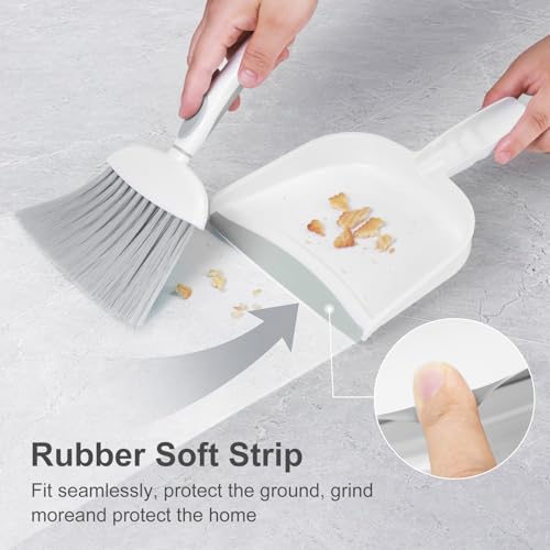 Mini Dustpan and Brush Set - Small Hand Broom Combo for Desktop & Home