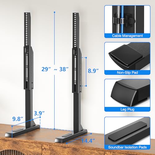 Tabletop TV Stand Legs for 37-90 Inch TVs, Height Adjustable Steel Feet