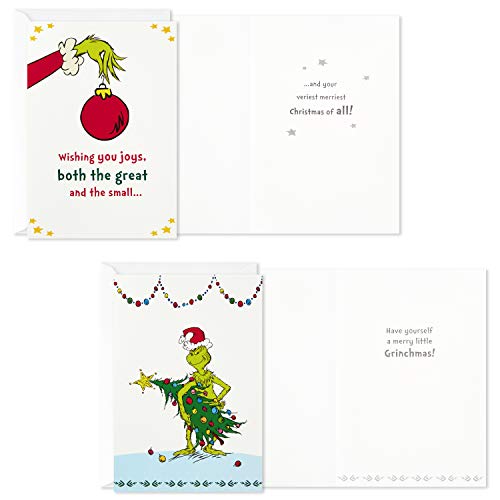 Hallmark Grinch Christmas Cards Boxed Assortment – 24 Envelopes Included