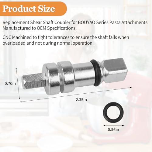 Pasta Attachment Shear Shaft Coupler for Stand Mixer Pasta Roller & Cutter