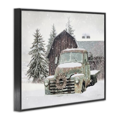 Winter Barn Truck Canvas Wall Art 24x30in – Stupell Industries, Wrapped 1.5"