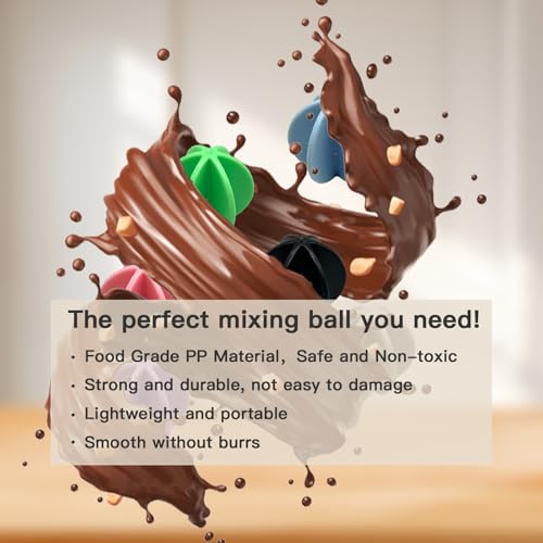 1.77 Inch Diameter Protein Shaker Balls - Set of 6, Plastic Replacement Balls for Shaker Bottles