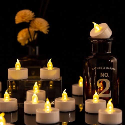 150 Pack Battery Operated Flameless LED Tea Lights Warm Yellow - Safe Candle Alternative