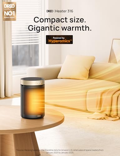 Portable Electric Space Heater with Thermostat and Remote 1500W