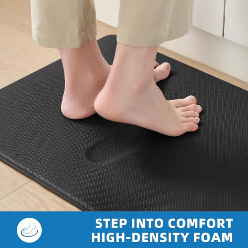 2-Piece Anti-Fatigue Kitchen Mat Set, 0.4-Inch Cushioned Memory Foam Rugs