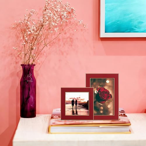 CORE ART 5x7 Red Picture Frame with HD Plexiglass – 1 Pack, Classical Red