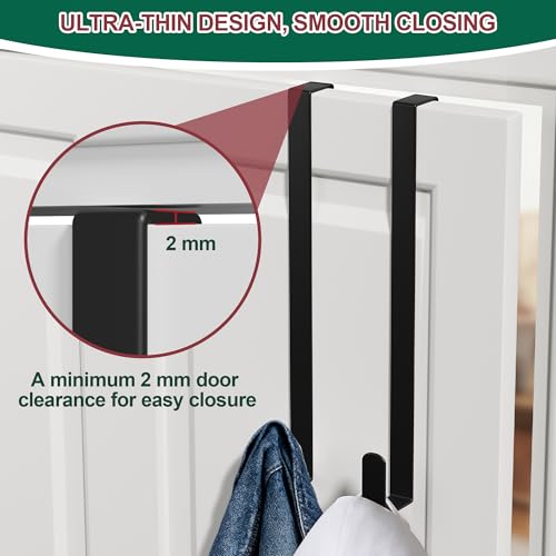 15-Inch Over the Door Wreath Hanger, Reversible Heavy-Duty Steel Door Hook