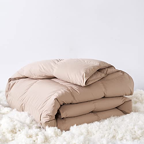 All-Season Queen Down Comforter Duvet Insert - 100% Cotton Baffle Box