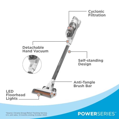 BLACK+DECKER POWERSERIES+ 20V MAX Cordless Stick Vacuum Cleaner with LED Lights