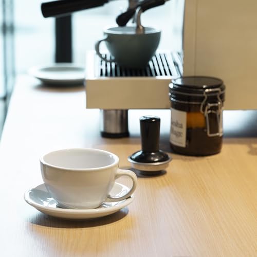 Loveramics Ivory Ceramic 10 oz Coffee Cup with Saucer - Latte Art Mug Set