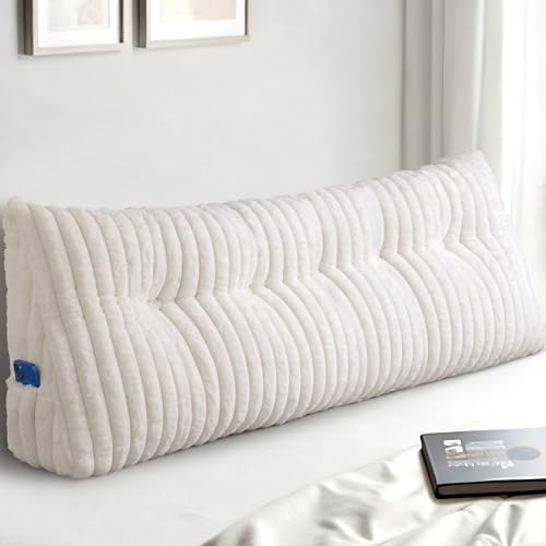 Queen Wedge Pillow with Back Support | Soft Reading Cushion in Beige