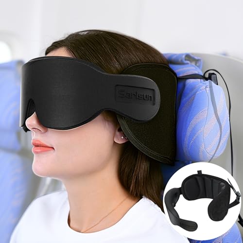 Travel Pillow with Eye Mask for Airplane Comfort - 360° Support