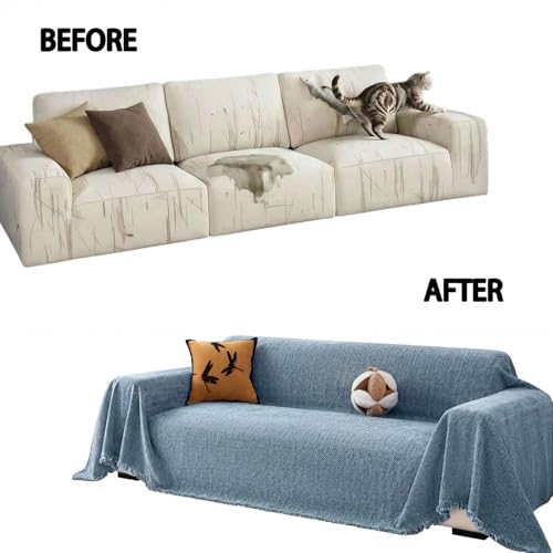 Non-Slip Couch Cover for Dogs - Washable Chenille, 71"x102"