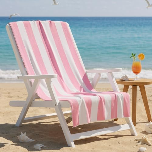 4-Pack Oversized Microfiber Beach Towels, 30x60 Striped Quick-Dry Swim Towels
