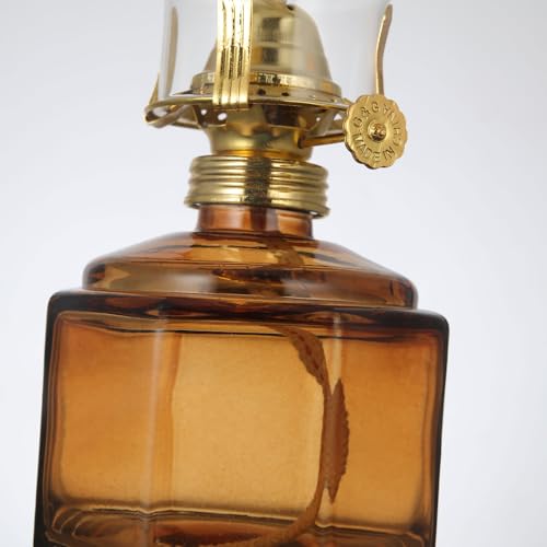 Vintage Glass Oil Lamps (Set of 2) - 12.5" Hurricane Kerosene Lanterns