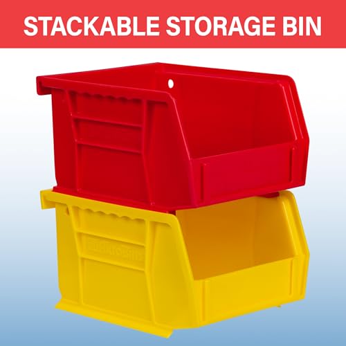 Plastic Stackable Storage Bins 5x4x3 Inch Black 24-Pack for Garage and Pantry