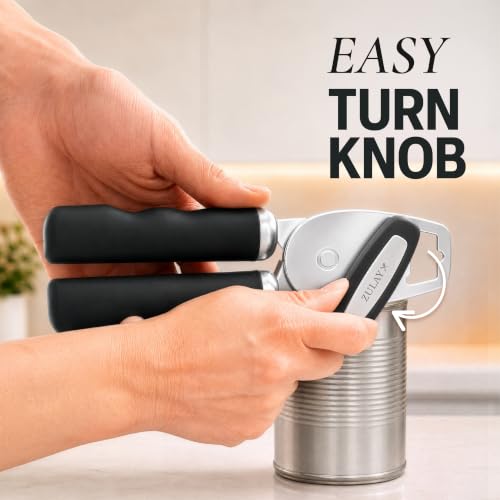 Heavy Duty Stainless Steel Manual Can Opener with Soft Grip Handle