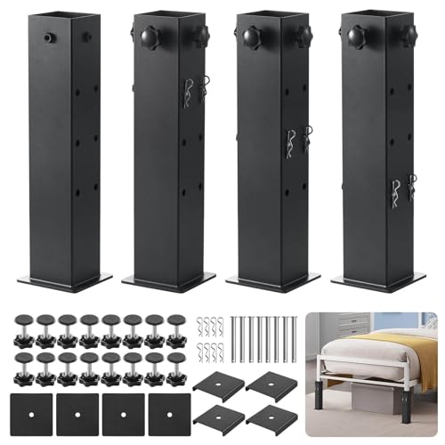 Heavy-Duty Bed Risers for College Dorms | Adjustable Heights 6-12in